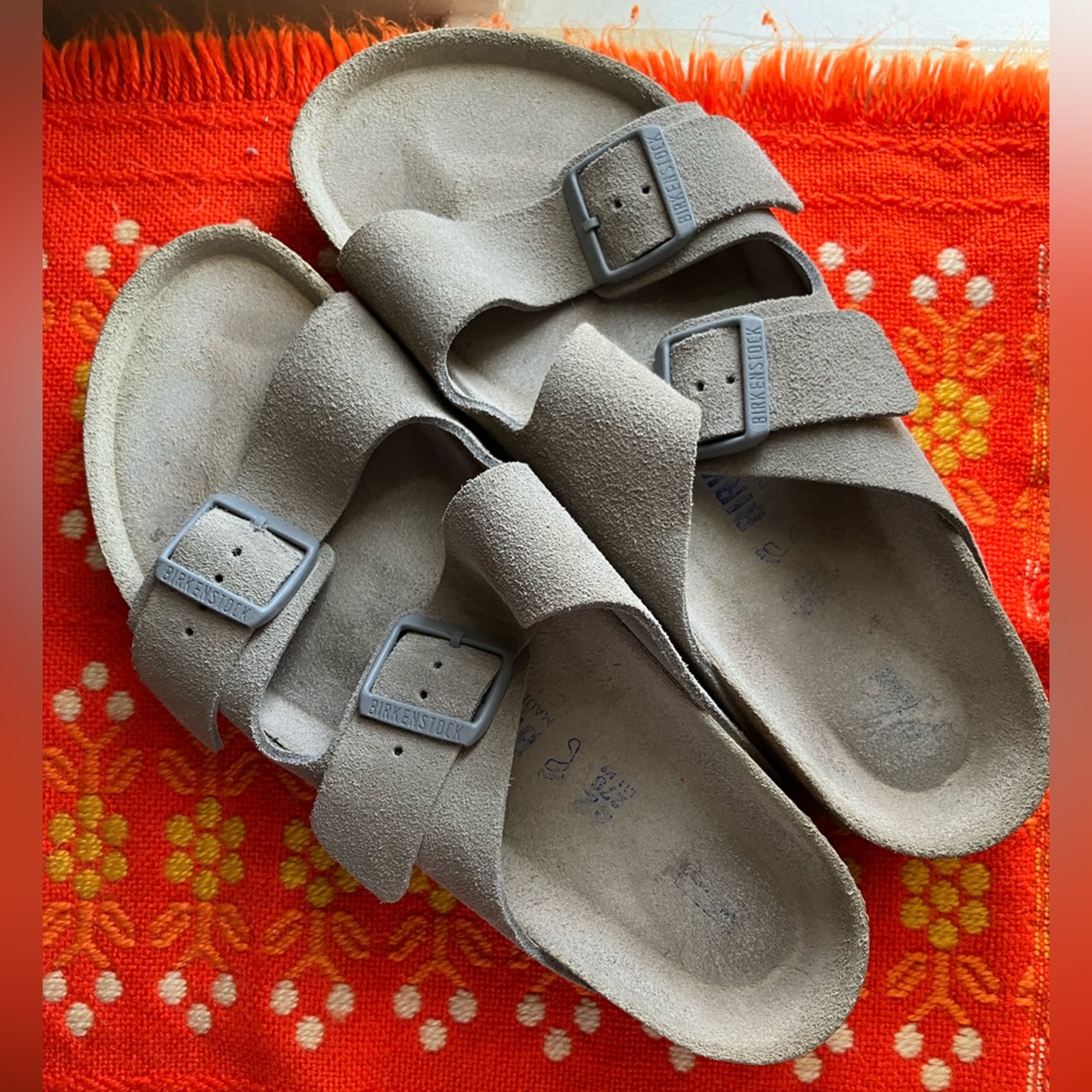 Birkenstock soft sole suede sandals